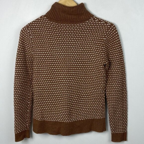 J Crew Caramel Brown Knit Turtleneck Sweater Size XS Style # H3909 Pullover Boho - Picture 10 of 11
